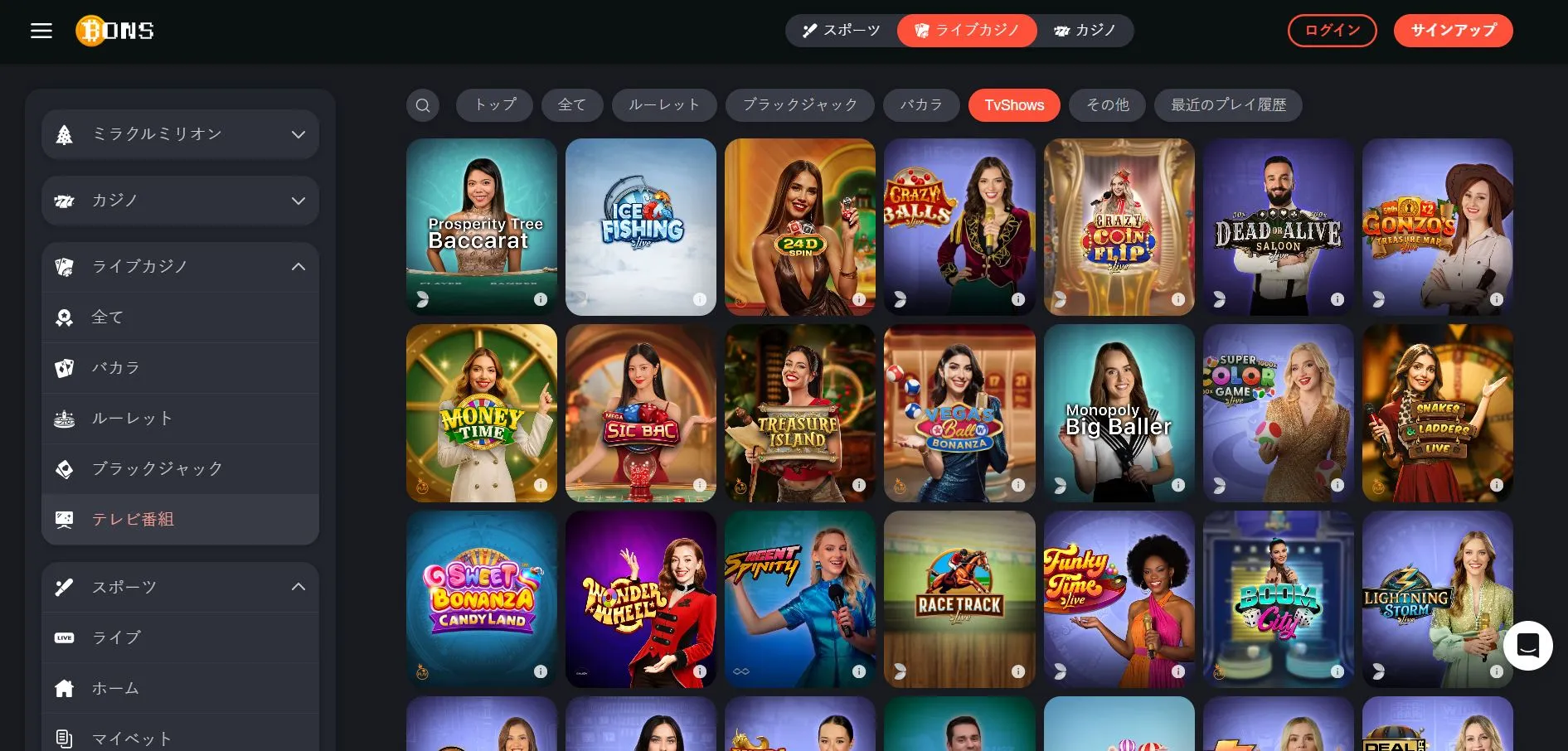 ゲームカテゴリー別の還元率とラインナップ